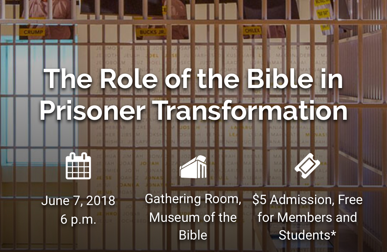 Featured image for “Event: Museum of the Bible Speaker Series: Byron Johnson: The Role of the Bible in Prisoner Transformation”